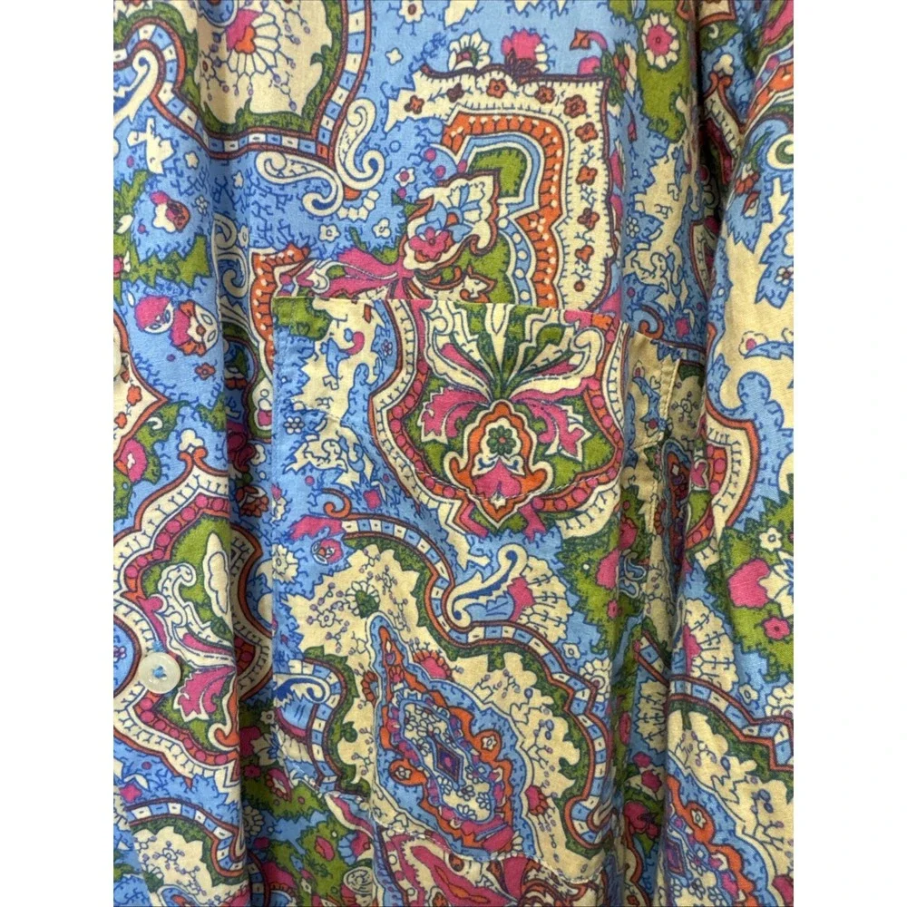 Alan Flusser Long Sleeve Shirt Mens 2XL XXL Multicolor Paisley Button Down Loud‎ - Picture 7 of 8